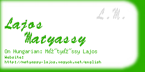 lajos matyassy business card